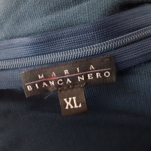 NEW Maria Bianca Nero Accordion Pleat Strapless Silk Dress Floral Dark Teal - Picture 6 of 6